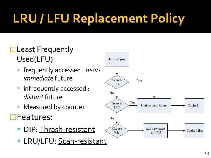 LRU / LFU Replacement Policy � Least Frequently Used(LFU) frequently accessed : near- immediate