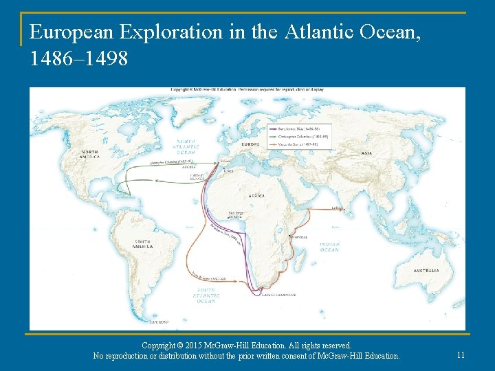 European Exploration in the Atlantic Ocean, 1486– 1498 Copyright © 2015 Mc. Graw-Hill Education.