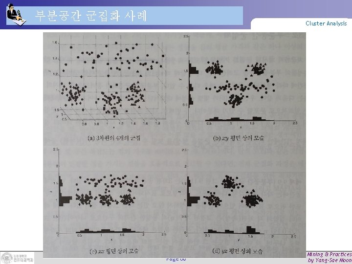 부분공간 군집화 사례 Cluster Analysis Page 80 Data Mining & Practices by Yang-Sae Moon