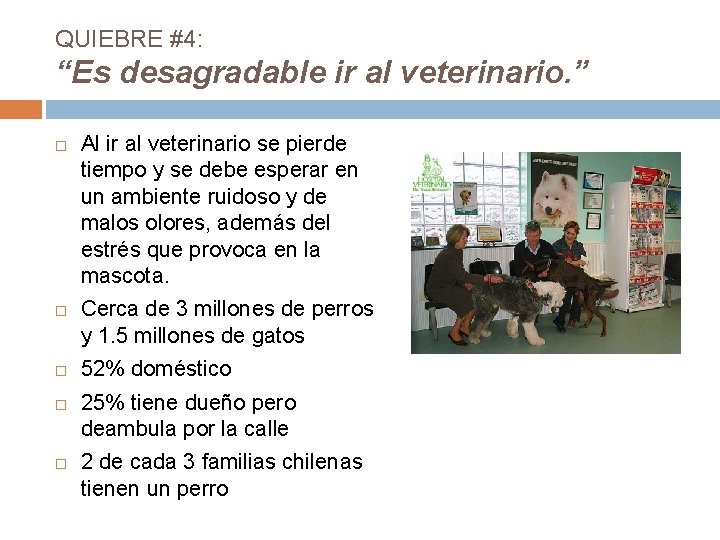 QUIEBRE #4: “Es desagradable ir al veterinario. ” Al ir al veterinario se pierde