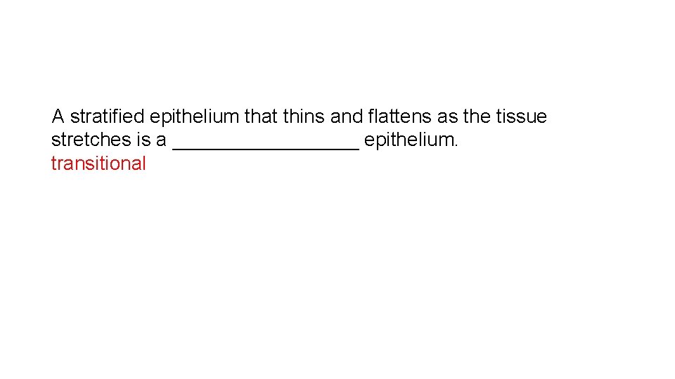 A stratified epithelium that thins and flattens as the tissue stretches is a _________