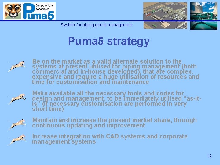 System for piping global management Puma 5 strategy Be on the market as a