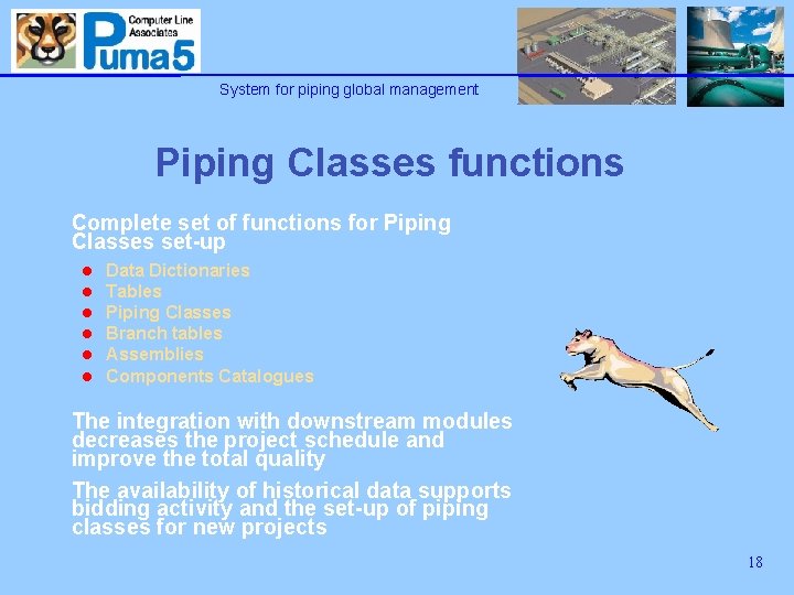 System for piping global management Piping Classes functions Complete set of functions for Piping