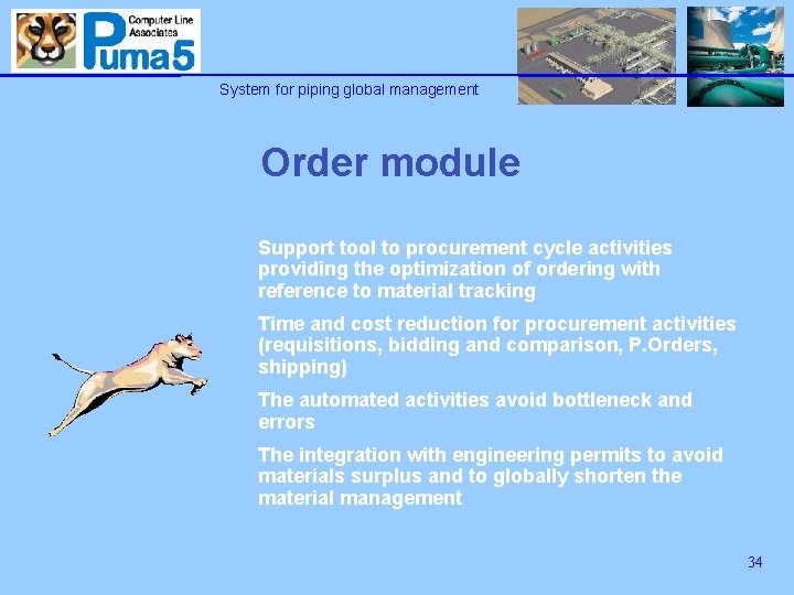 System for piping global management Order module Support tool to procurement cycle activities providing