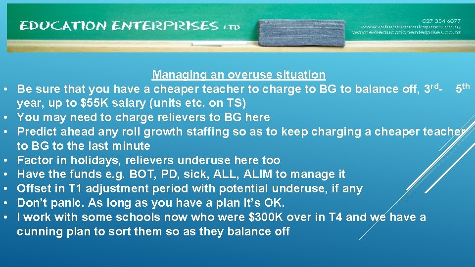  • • Managing an overuse situation Be sure that you have a cheaper