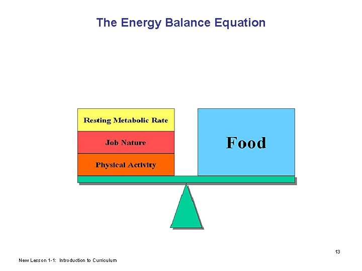 The Energy Balance Equation 13 New Lesson 1 -1: Introduction to Curriculum 