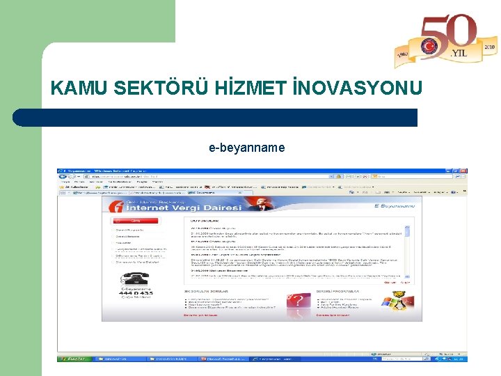 KAMU SEKTÖRÜ HİZMET İNOVASYONU e-beyanname 