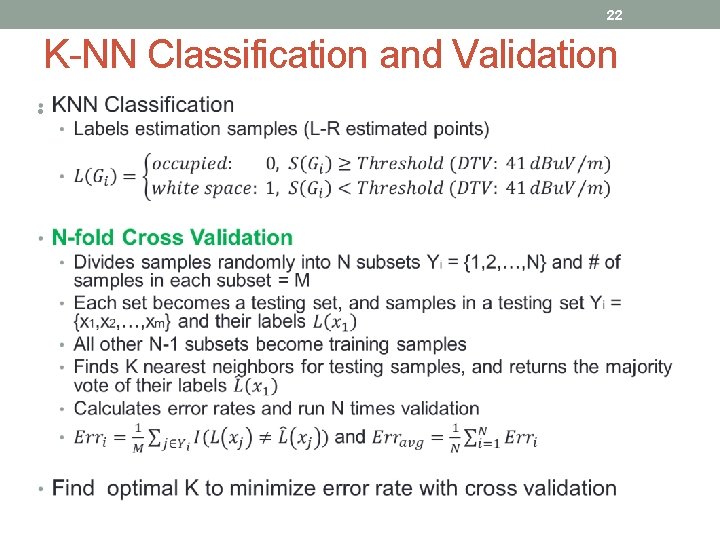 22 K-NN Classification and Validation • 