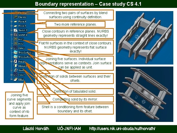 Boundary representation – Case study CS 4. 1 Connecting two pairs of surfaces by