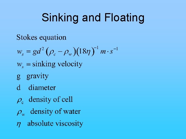 Sinking and Floating 