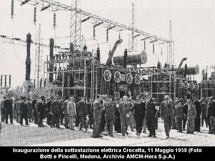 Inaugurazione della sottostazione elettrica Crocetta, 11 Maggio 1958 (Foto Botti e Pincelli, Modena, Archivio