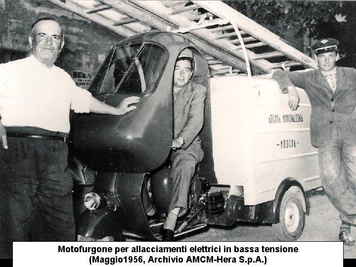 Motofurgone per allacciamenti elettrici in bassa tensione (Maggio 1956, Archivio AMCM-Hera S. p. A.