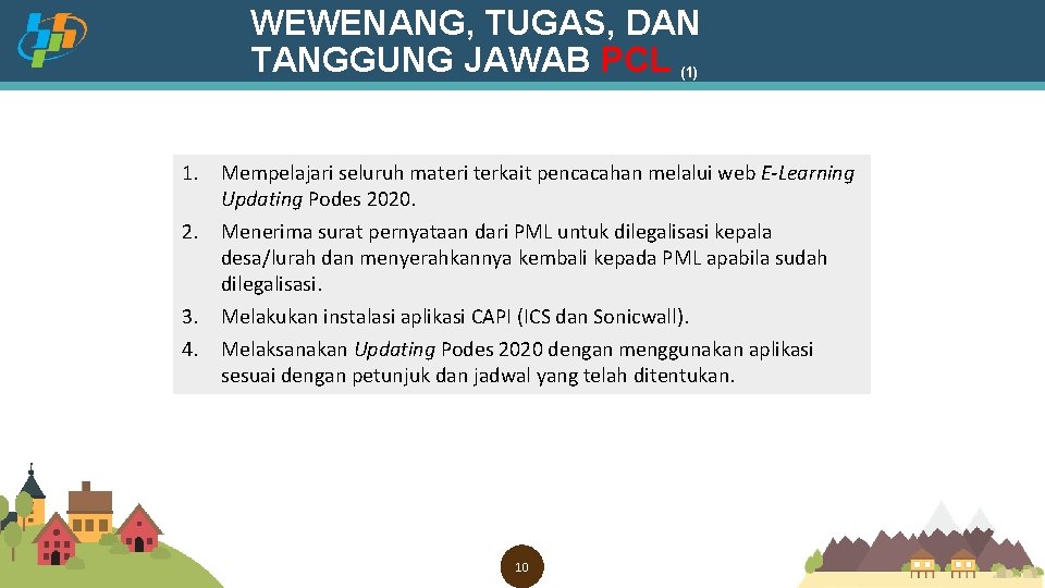 WEWENANG, TUGAS, DAN TANGGUNG JAWAB PCL (1) 1. Mempelajari seluruh materi terkait pencacahan melalui