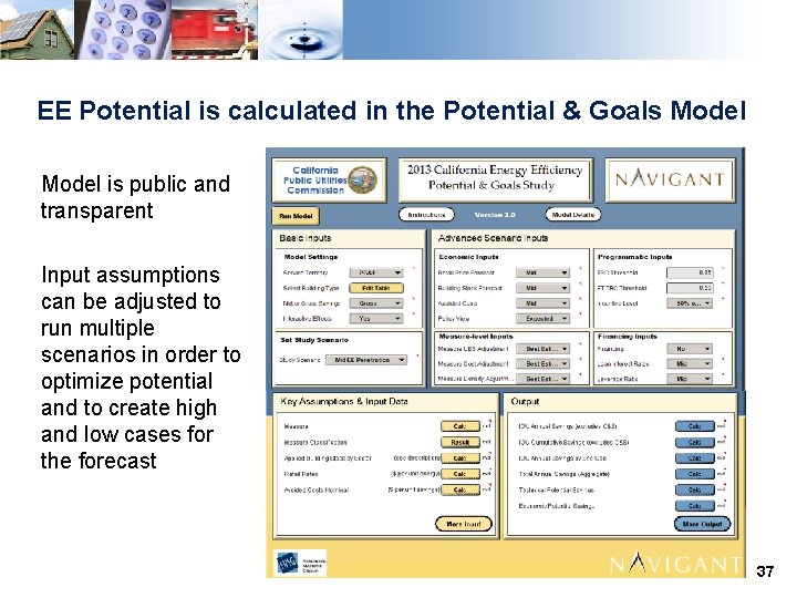 EE Potential is calculated in the Potential & Goals Model is public and transparent