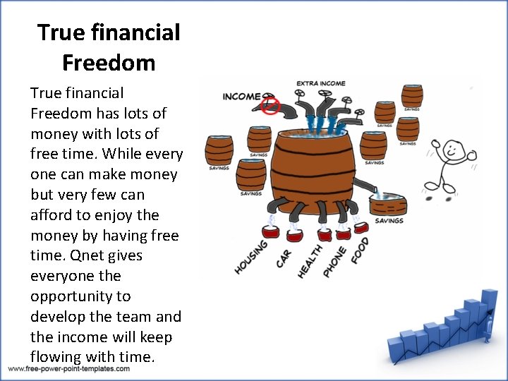 True financial Freedom has lots of money with lots of free time. While every