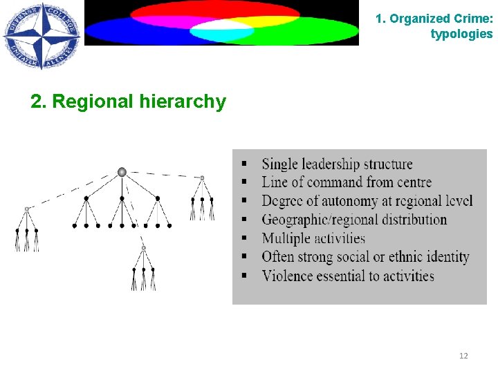 1. Organized Crime: typologies 2. Regional hierarchy 12 