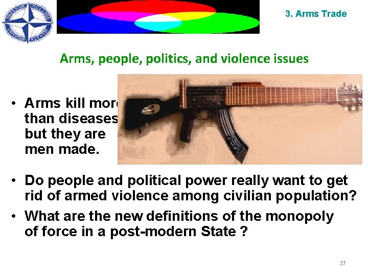 3. Arms Trade Arms, people, politics, and violence issues • Arms kill more than