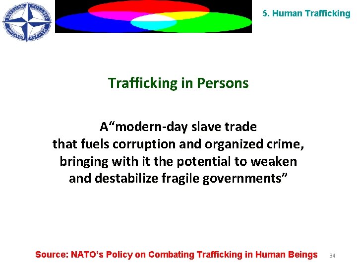 5. Human Trafficking in Persons A“modern-day slave trade that fuels corruption and organized crime,