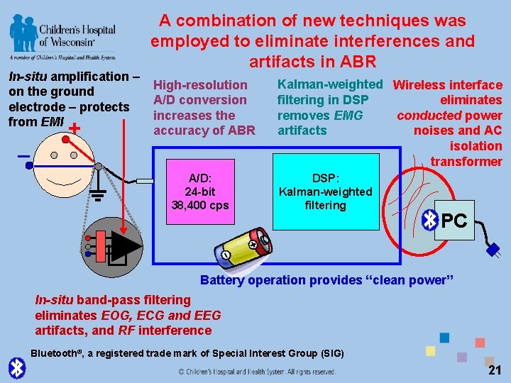 In-situ amplification – on the ground electrode – protects from EMI + A combination