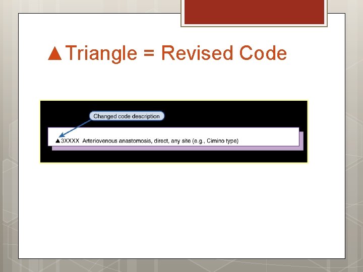 ▲Triangle = Revised Code 