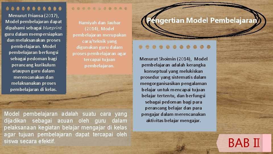 Menurut Priansa (2017), Model pembelajaran dapat dipahami sebagai blueprint guru dalam mempersiapkan dan melaksanakan