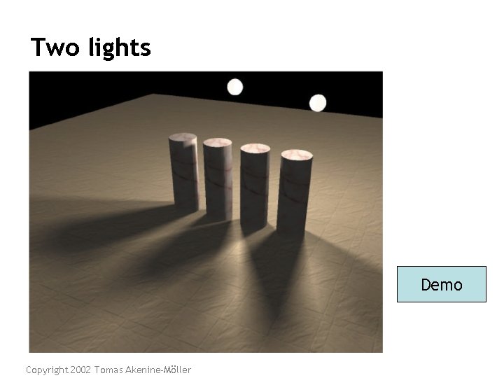 Two lights Demo Copyright 2002 Tomas Akenine-Möller 