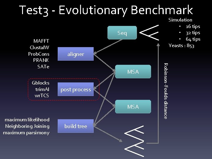 Test 3 - Evolutionary Benchmark Simulation • 16 tips • 32 tips • 64