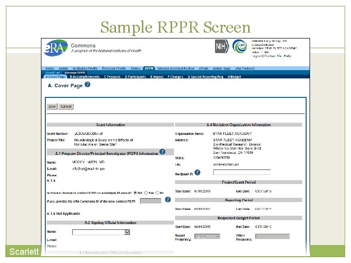 Sample RPPR Screen Scarlett 