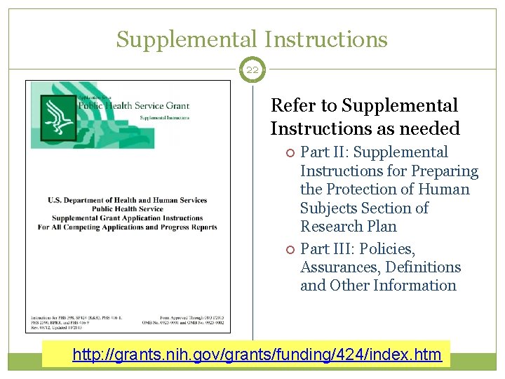 Supplemental Instructions 22 Refer to Supplemental Instructions as needed Part II: Supplemental Instructions for
