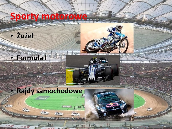 Sporty motorowe • Żużel • Formuła I • Rajdy samochodowe 