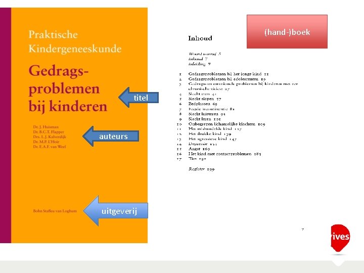 (hand-)boek titel auteurs uitgeverij 