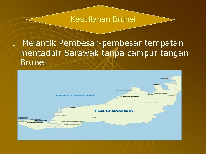 Kesultanan Brunei . Melantik Pembesar-pembesar tempatan mentadbir Sarawak tanpa campur tangan Brunei 