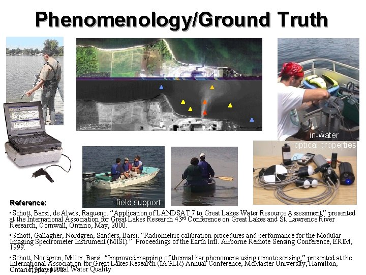 Phenomenology/Ground Truth MISI underflight image of Ginna Power Plant in-water optical properties spectral measurements