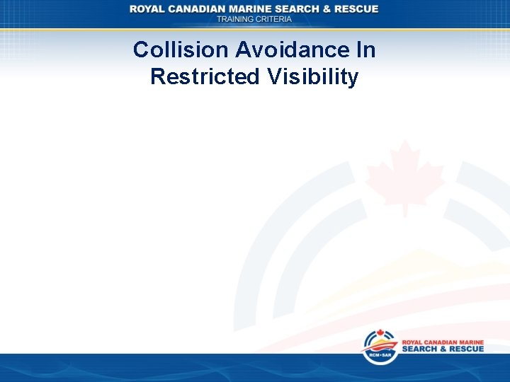 Collision Avoidance In Restricted Visibility 