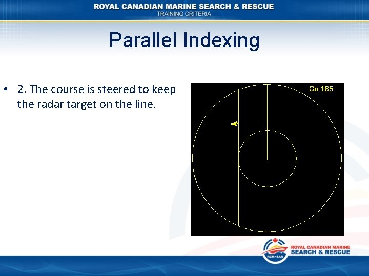 Parallel Indexing • 2. The course is steered to keep the radar target on