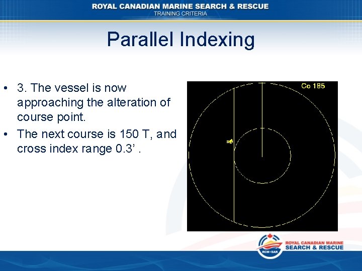 Parallel Indexing • 3. The vessel is now approaching the alteration of course point.