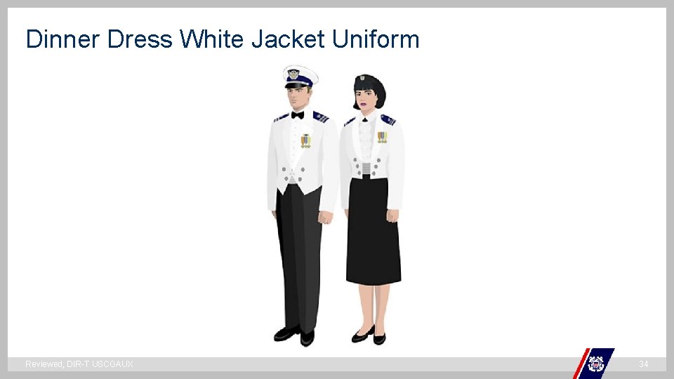 Dinner Dress White Jacket Uniform ` Reviewed, DIR-T USCGAUX 34 