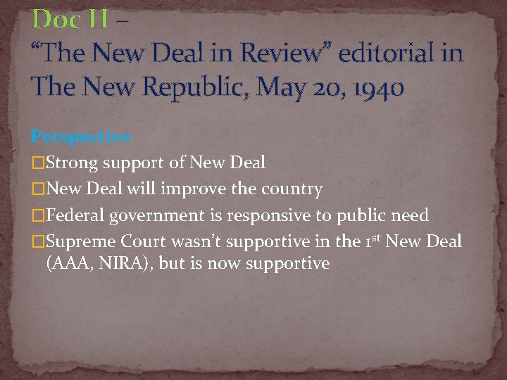 Doc H – “The New Deal in Review” editorial in The New Republic, May