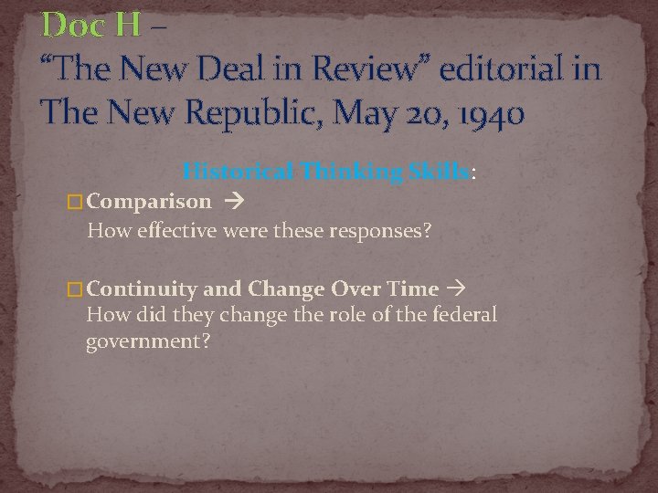 Doc H – “The New Deal in Review” editorial in The New Republic, May