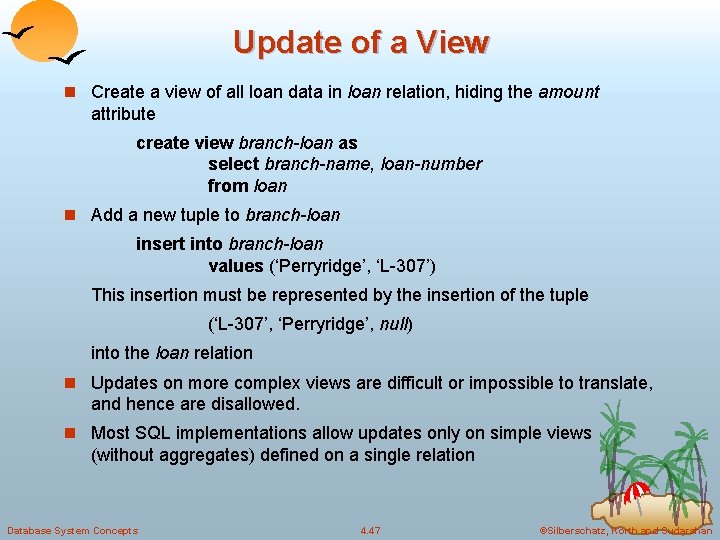 Update of a View n Create a view of all loan data in loan Update of a View n Create a view of all loan data in loan