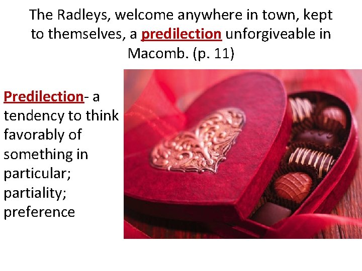 The Radleys, welcome anywhere in town, kept to themselves, a predilection unforgiveable in Macomb.