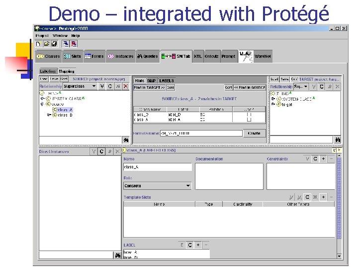 Demo – integrated with Protégé 