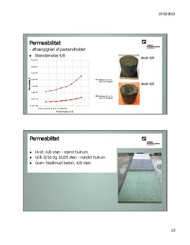 07 -02 -2019 Permeabilitet - afhængighed af pastaindholdet · Stenstørrelse 4/8 Ansit 4/8 3.