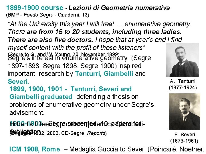  1899 -1900 course - Lezioni di Geometria numerativa (BMP - Fondo Segre -