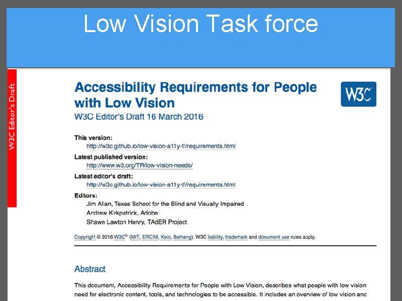 Low Vision Task force 