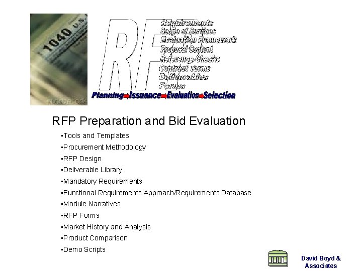RFP Preparation and Bid Evaluation • Tools and Templates • Procurement Methodology • RFP