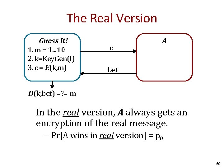 The Real Version Guess It! 1. m = 1. . . 10 2. k=Key.