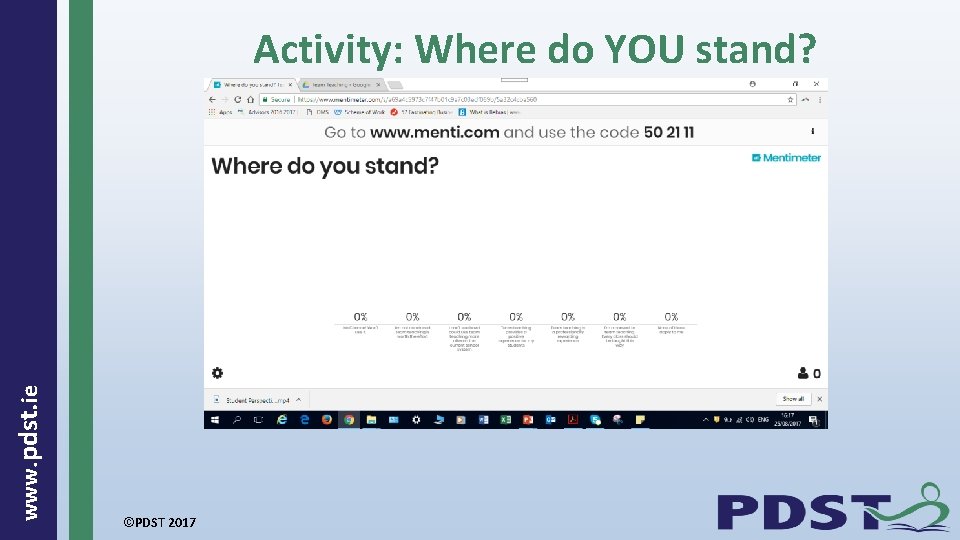  www. pdst. ie Activity: Where do YOU stand? ©PDST 2017 