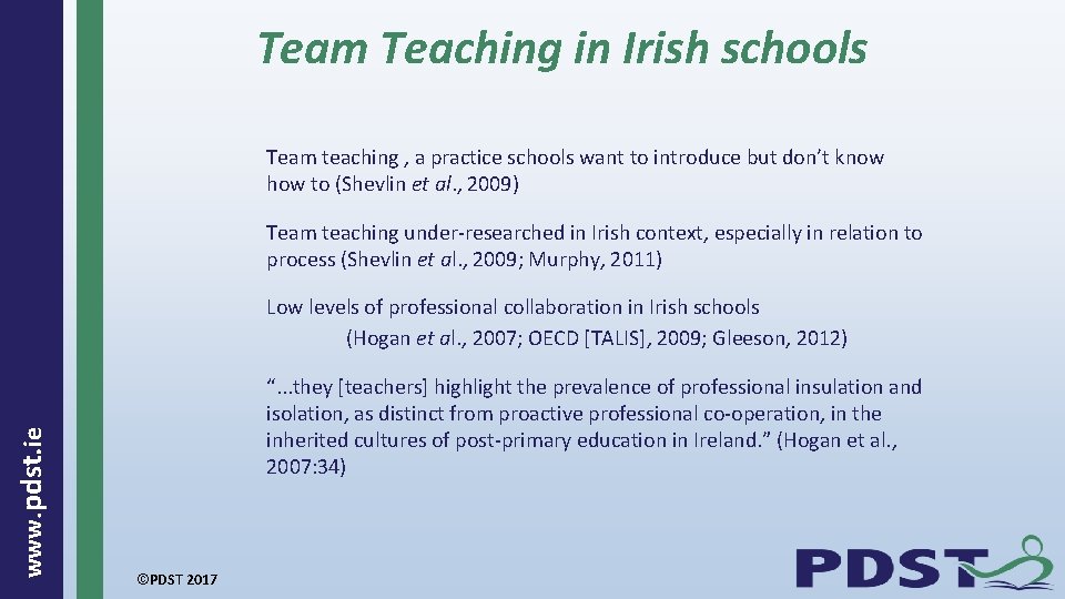 Team Teaching in Irish schools Team teaching , a practice schools want to introduce