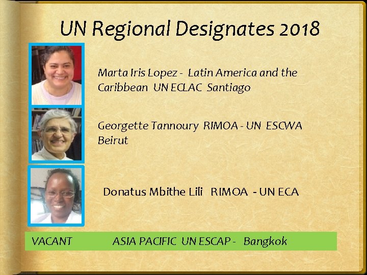 UN Regional Designates 2018 Marta Iris Lopez - Latin America and the Caribbean UN